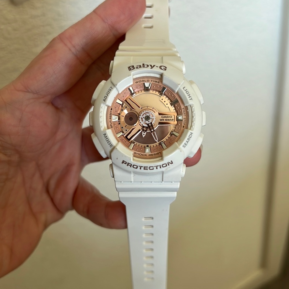 Baby G shock watch Rose gold